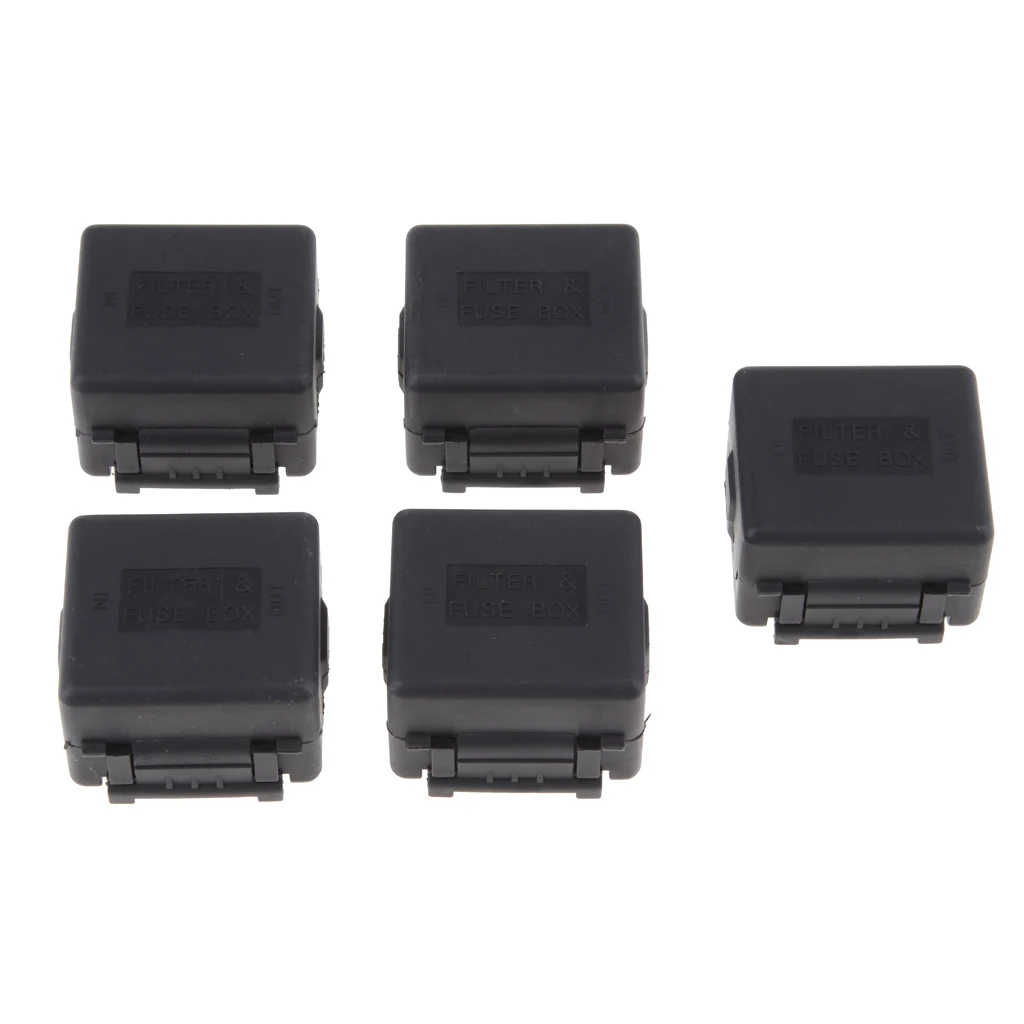 5 Set Fuse Housing Box Case Cover Protector For Automobile And Motorcycle Applications & Built-in Fuses 42*26*38mm