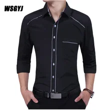 Г. новинка из весенней коллекции; сезон осень платье рубашки Для мужчин s Повседневная рубашка, Повседневное Для мужчин плюс Размеры XXXL Slim Fit деловая, общественная рубашки для мальчиков