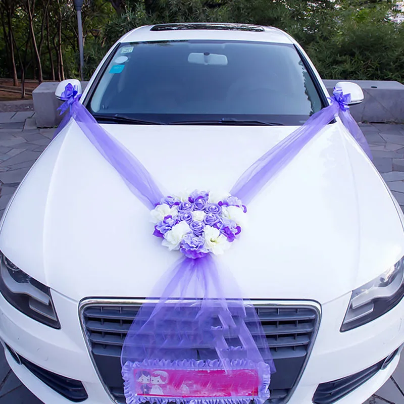 Для свадьбы Искусственные цветы украшение автомобиля Сделай Сам Шелковый цветок