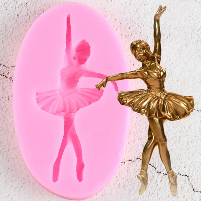 

Ballet Dancer Silicone Molds Cupcake Topper Fondant Mold DIY Baby Birthday Cake Decorating Tools Candy Chocolate Gumpaste Mould