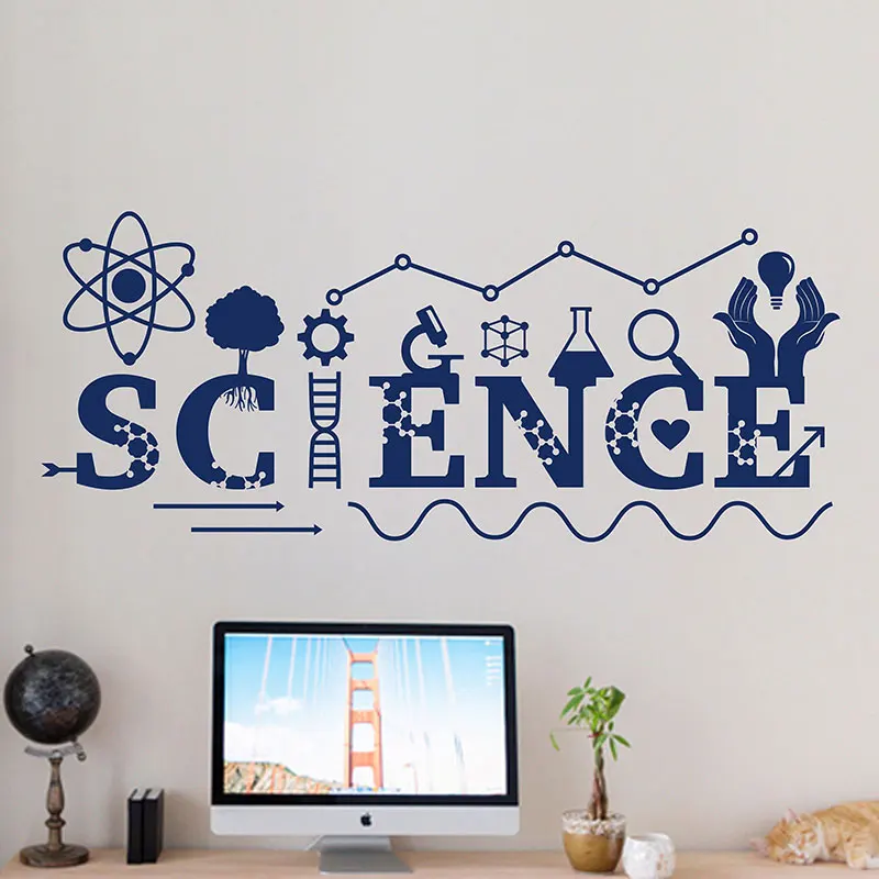 

Science Wall Decal Vinyl Sticker School Education Home Office Art Design Murals Classroom Interior Wall Decals Waterproof BG19