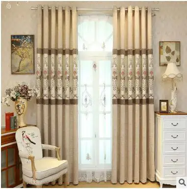blackout curtain Европейские роскошные вышитые затемненные занавески, жаккардовые оконные занавески s для гостиной, кухни, черные занавески, французские окна - Цвет: blackout curtain