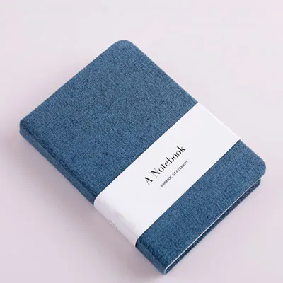 Блокнот EZONE с тканевой обложкой, пустая/сетчатая бумага, блокнот для путешествий, блокнот для путешествий, офисный блокнот, размер S/M, 264 страниц - Цвет: Синий