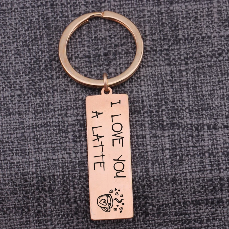 Держатель для ключей I Love You A Latte Key Tag брелок 1 шт. влюбленных кофе Llaveros Chaveiros