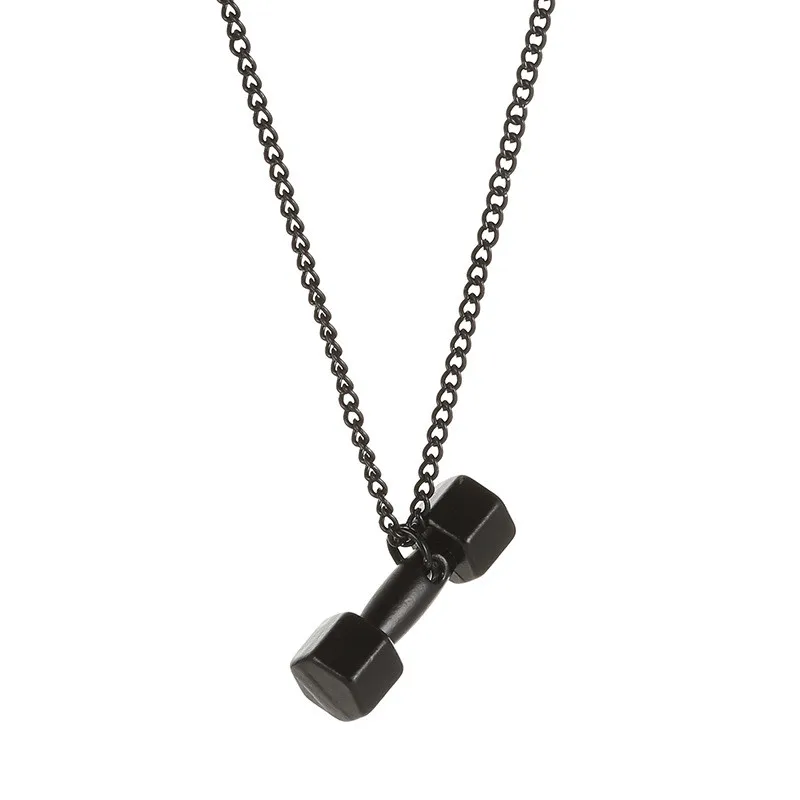 

Fashion Fitness Dumbbell Pendant Necklace For Women Men Bodybuilding Gym Barbell Necklaces Fitness Jewelry Gifts