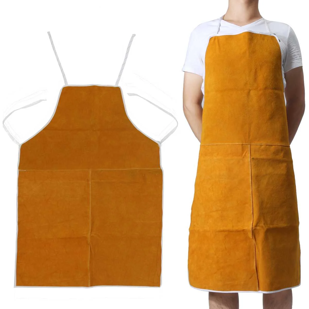 

Free Shipping Cow Leather Aprons Welding Heat Insulation Protection Welders Blacksmith 93x64cm Safety Clothing