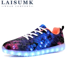 LAISUMK USB Charger Glowing Luminous Sneakers Feminino Baskets with Light Sole Men's Led Casual Shoes Light Up Unisex Shoes LAISUMK USB Charger Glowing Luminous Sneakers Feminino Baskets with Light Sole Men's Led Casual Shoes Light Up Unisex Shoes