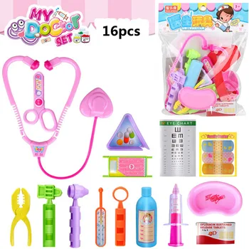 

Kids Toys Doctor Set Baby Suitcases Medical kit Cosplay Dentist Nurse Simulation Medicine Box with Doll Costume Stethoscope Gift