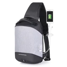 Модная деловая Мужская нагрудная сумка с usb-разъемом для зарядки наушников, мужские сумки через плечо со светоотражающей полоской