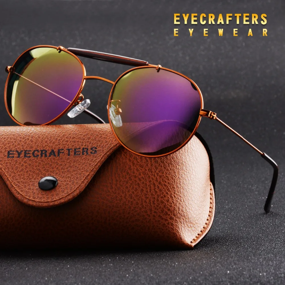 Purple Designer Polarized Sunglasses Mens Womens Retro Vintage Round