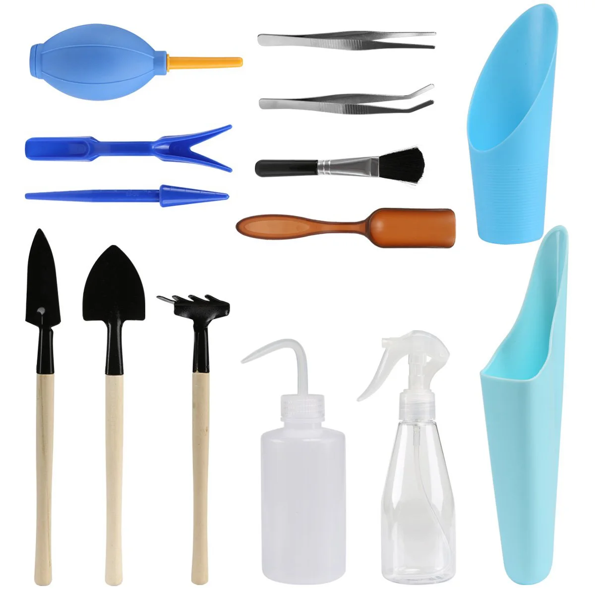 

14pcs Mini Garden Hand Tools Transplanting Tools Succulent Tools Miniature Planting Gardening Tool Set