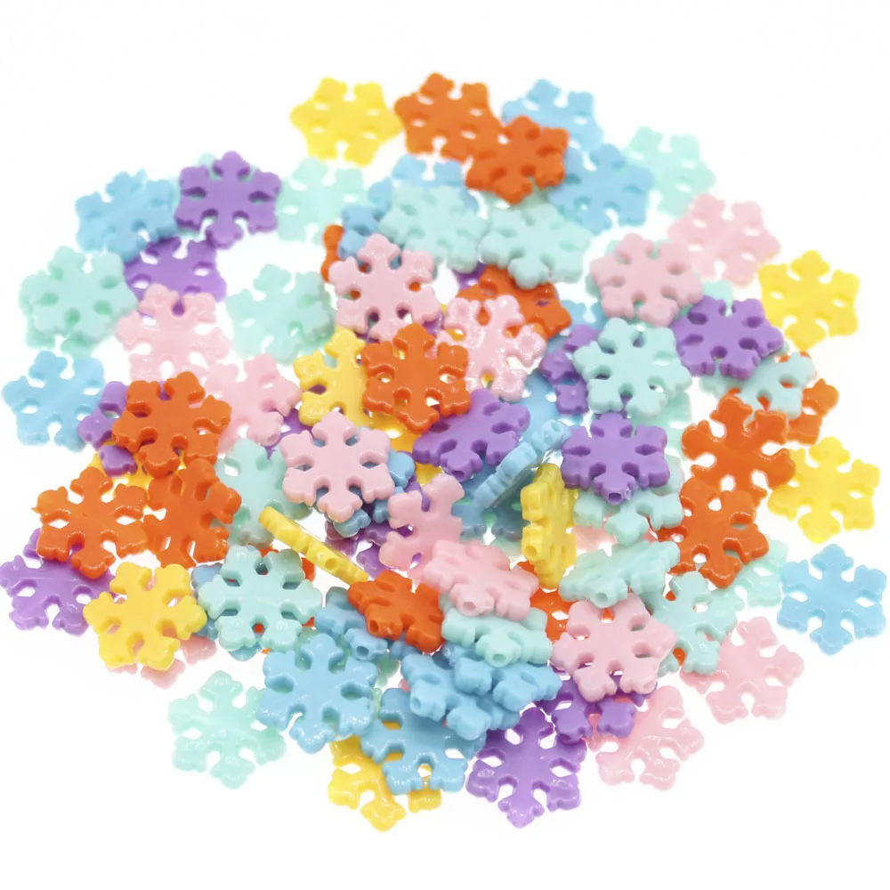 

CHONGAI 100Pcs Snowflake Acrylic Beads Candy colors For Jewelry Making DIY Jewelry Fittings Hand Making Accessories