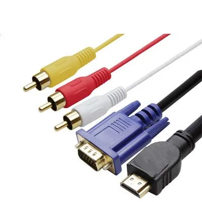 10 قطعة الذهب زرعت جديد HDMI HDTV إلى VGA HD15 Y/الرصاص/العلاقات العامة 3 RCA محول كابل gm