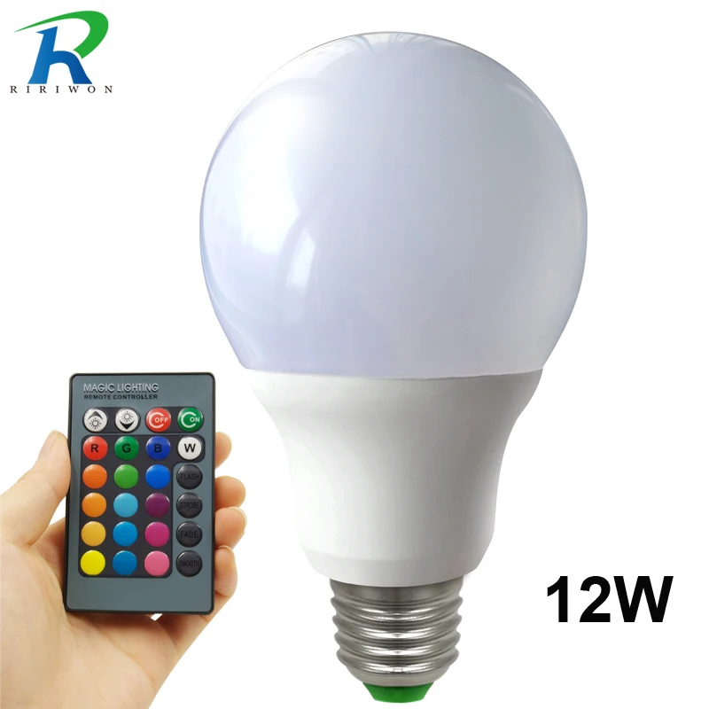 E27 светодио дный светодиодные лампы RGB 12 В в 16 цветов сменная лампа Светодиодный