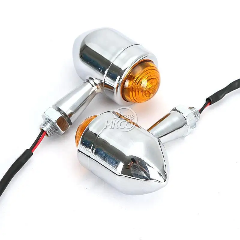 free shipping 2X Mini Bullet Chrome Motorcycle Turn Signal Indicator