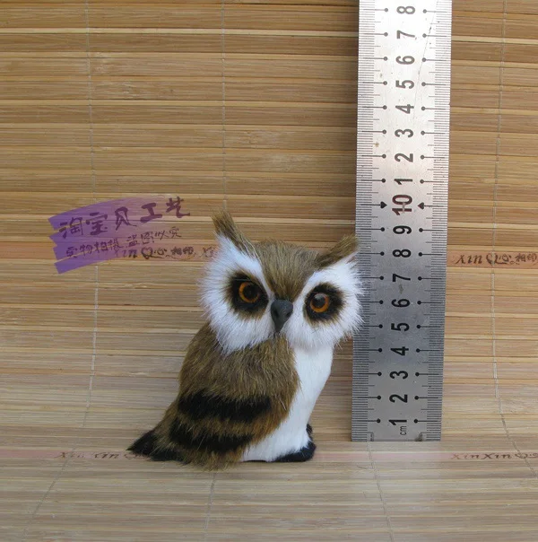 mini cute simulation owl toy polyethylene&fur left owl model gift about