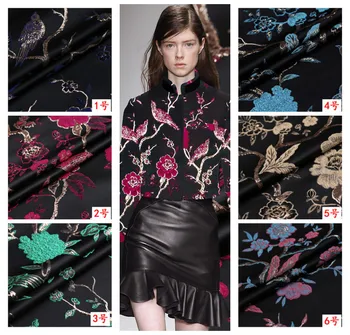 

Gold thread jacquard brocade fabric meter 145cm crisp fashion dress jacket diy jacquard fabric wholesale jacquard cloth