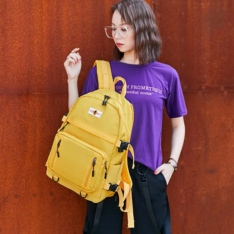 Дизайн usb зарядка рюкзаки женская школьная сумка рюкзак для девочек-подростков Mochila досуг путешествия ежедневный рюкзак женский-желтый