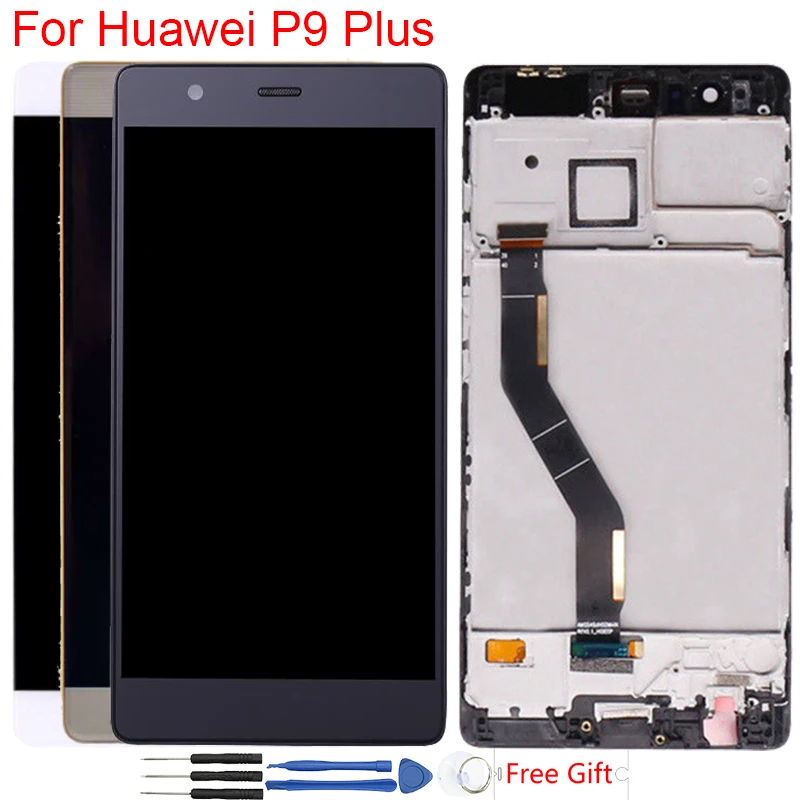 Продажа Оригинальный дисплей для huawei P9 Plus font b lcd b font Рамка кодирующий преобразователь сенсорного экрана в сборе для huawei P9 Plus экран EVA L09 L19 VIE L09 AL10