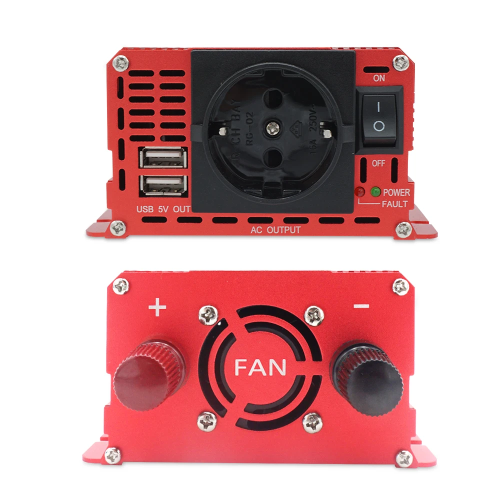 US $38.84 Lcd Display Solar Adapter Dual 31a Usb 1500w2000w2600w Car Power Inverters Dc 12v To Ac 230v Modified Sine Wave Eu Socket Red