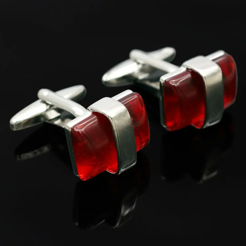 

Kemstone Red Opal Cufflinks Men Cuff Links Luxury Wedding Gifts for Groomsmen