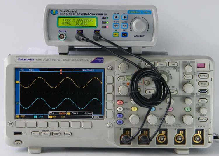 JUNTEK MHS5200A 25 МГц двухканальный цифровой генератор сигналов DDS функция генератор частоты генератор произвольной формы/импульса