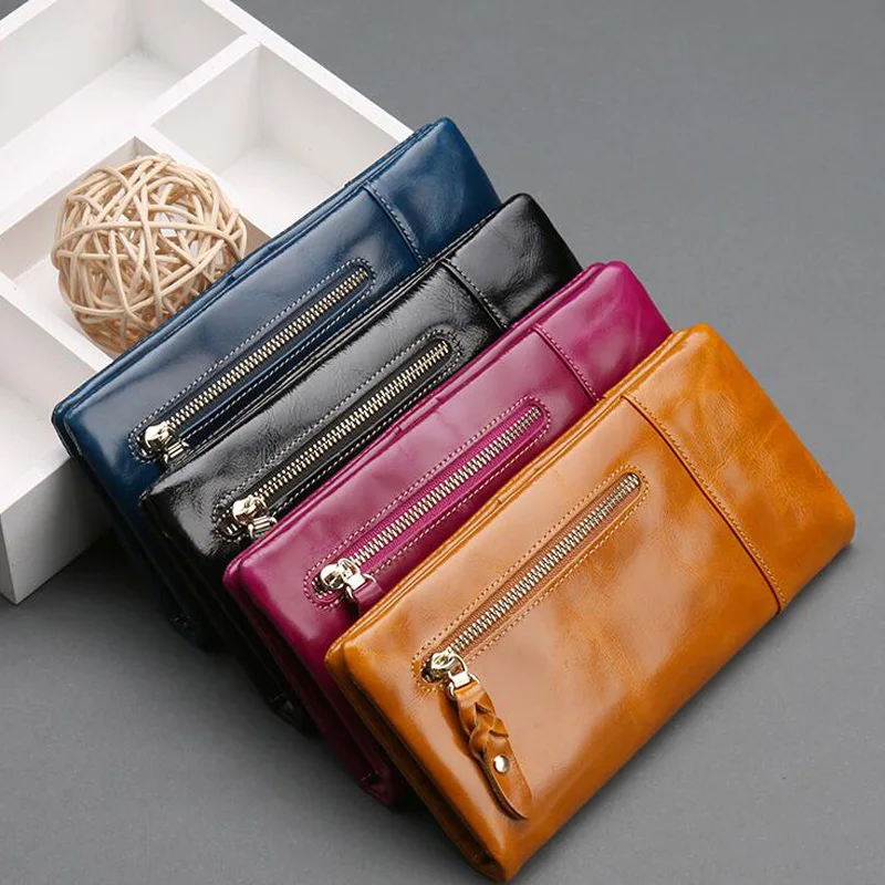 Женский кошелек CHSANATO Длинный из кожи с воском|ladies fashion wallets|ladies walletleather women wallet |