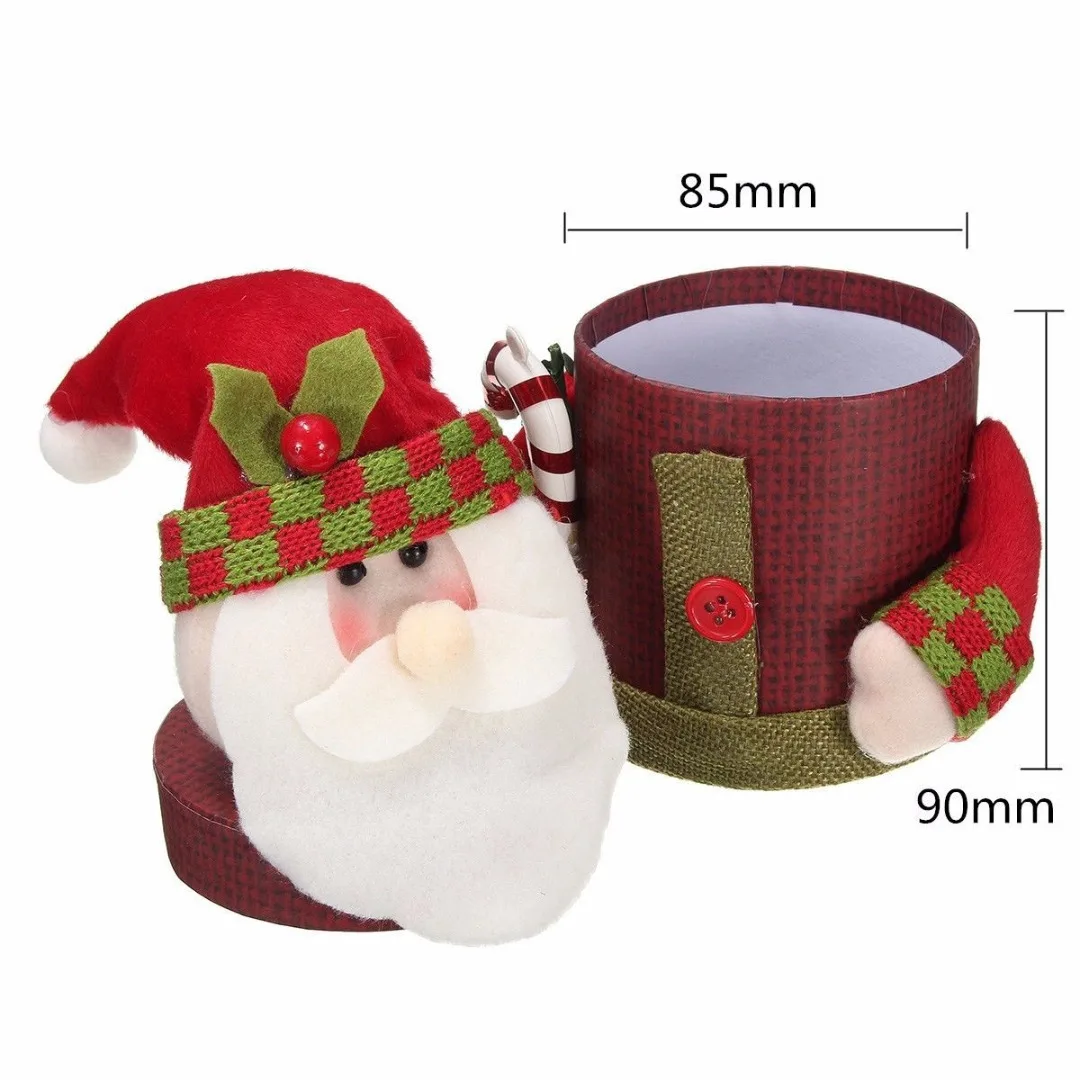 JX-LCLYL Christmas Santa Claus Snowman Elk Doll Candy Container Gift Box Storage Decor