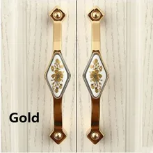 128mm fashion rural ceramic furniture handles silver gold kitchen cabinet wardrobe door handles 5 bronze dresser