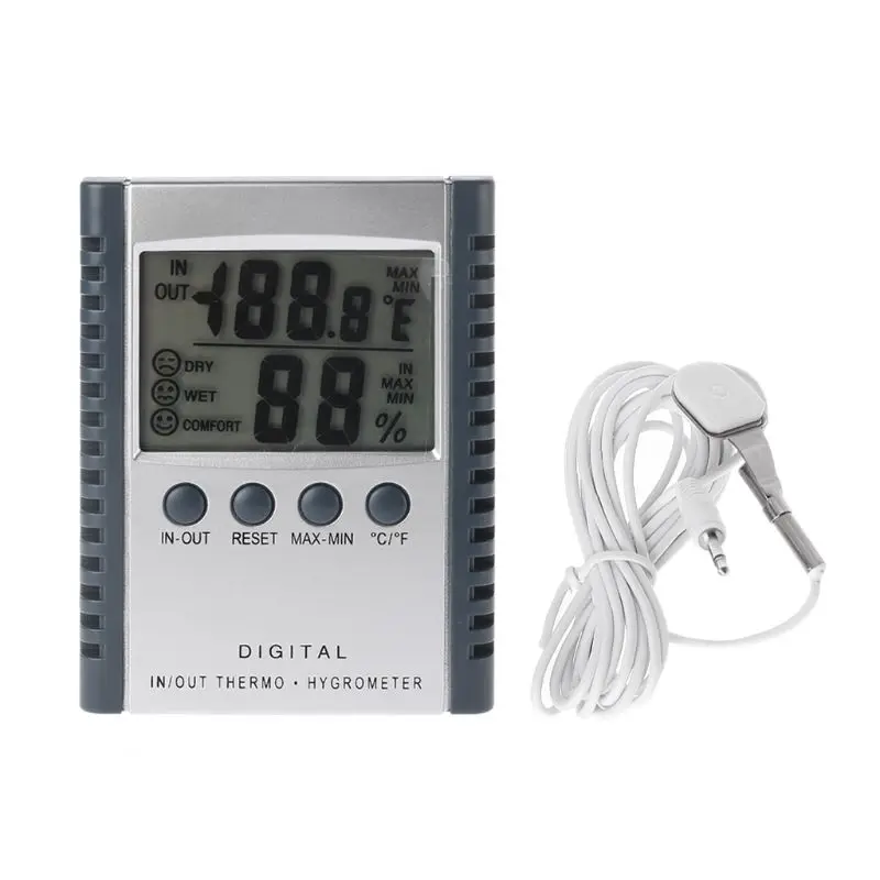 

HC520 Digital Indoor/Outdoor Thermometer Hygrometer Temperature Humidity Meter LCD Weather Station With Sensor