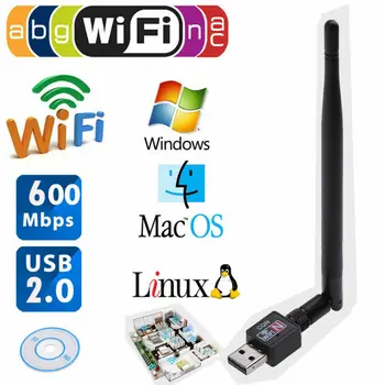 

2019 Hot Wireless AC 600Mbps Network Card USB 2.0 Dual Band 2.4G/5G Wifi Adapter Dongle Mini Computer Network Card Receiver