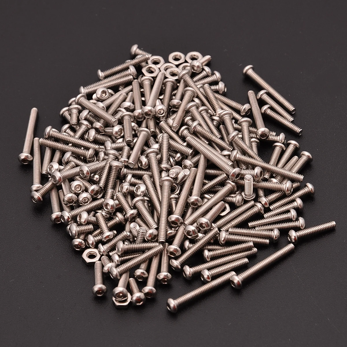 230Pcs Stainless Steel M2 Hex Socket Button Head Screw Bolts & Nuts Assortment Kit with Box Practical