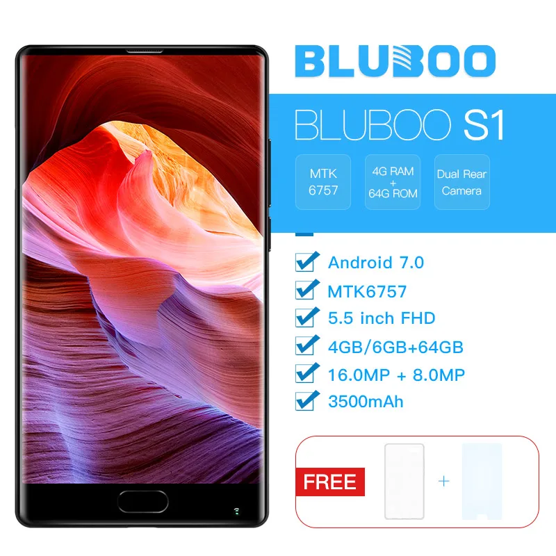 Bluboo S1 5 ''смартфон FHD MTK6757 Octa Core Full Дисплей 4G B Оперативная память 6 Встроенная