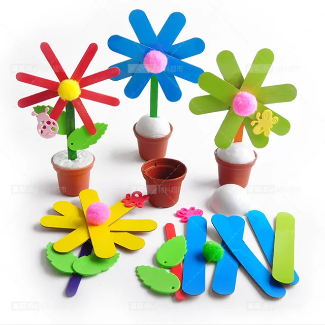 3pieces children handmade diy sticker flower toys child kindergarten handmade craft 3pieces children handmade diy sticker flower toys child kindergarten handmade craft