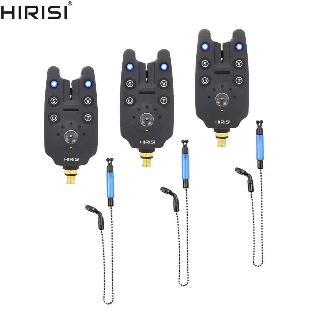 Baratos 3 unids set alarmas de mordedura de pesca LED azul impermeable caña de pescar alerta tono sensibilidad volumen sonido carpa aparejos de pesca