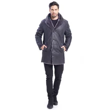 Стиль, кожаные длинные утепленные пальто для мужчин, мужские пальто из натуральной овчины, мужское зимнее деловое пальто