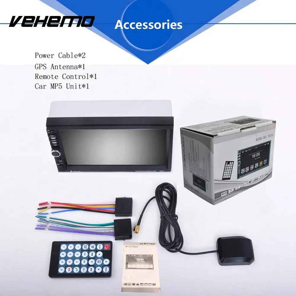 

Multimedia Player Video Player 7" Car MP5 Player Audio Automotive Bluetooth Mirror Link 2Din Steering Wheel Remote Control