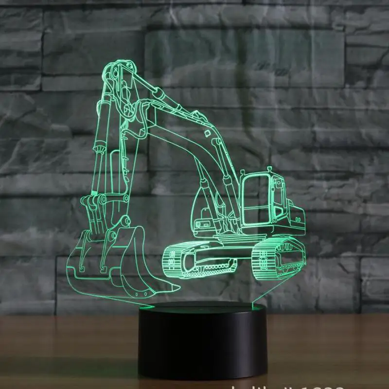 Экскаватор красочные 3d лампа Сенсорное видение постепенное изменение