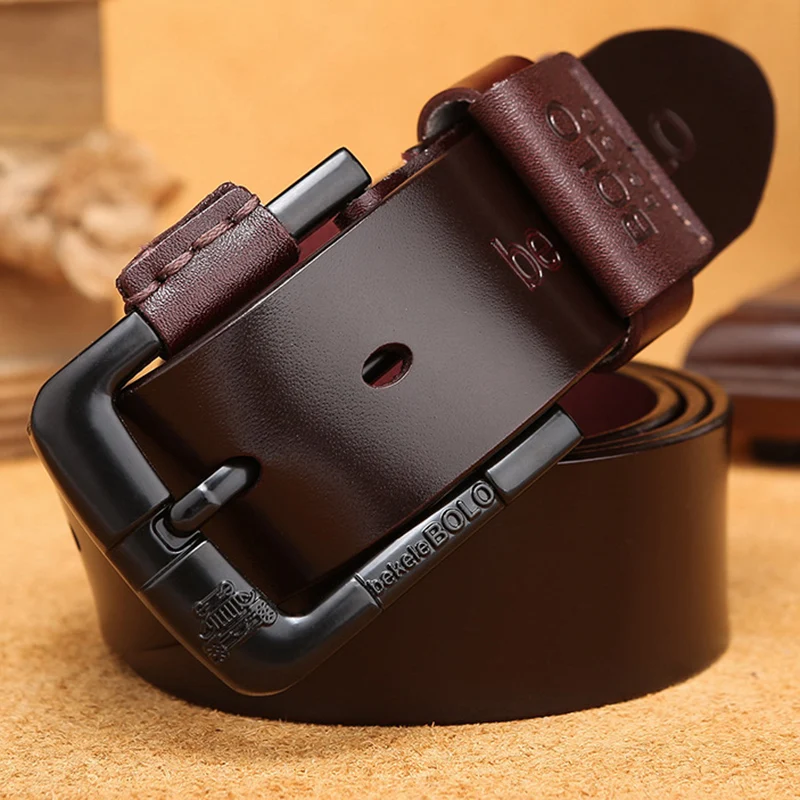 

2019 New Genuine Leather Pin Buckle Strap for Male Jean Men Belt Top Quality Luxury Strap Male Belts for Men Designer Men's Belt