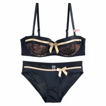 4 цвета, европейский стиль, коллекция 1/2 года, кружевной женский модный сексуальный комплект с бюстгальтером и трусиками, комплекты нижнего белья с бантом для девочек, тонкие хлопковые чашечки, большой размер