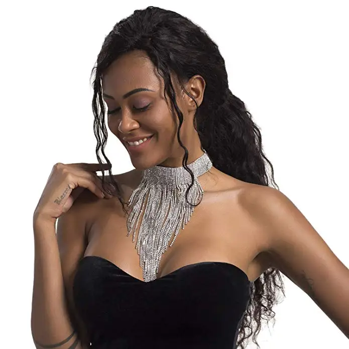  Tassel Collar Statement Necklace for Women Novelty Fashion Jewelry 1 Set with Gift  (4)