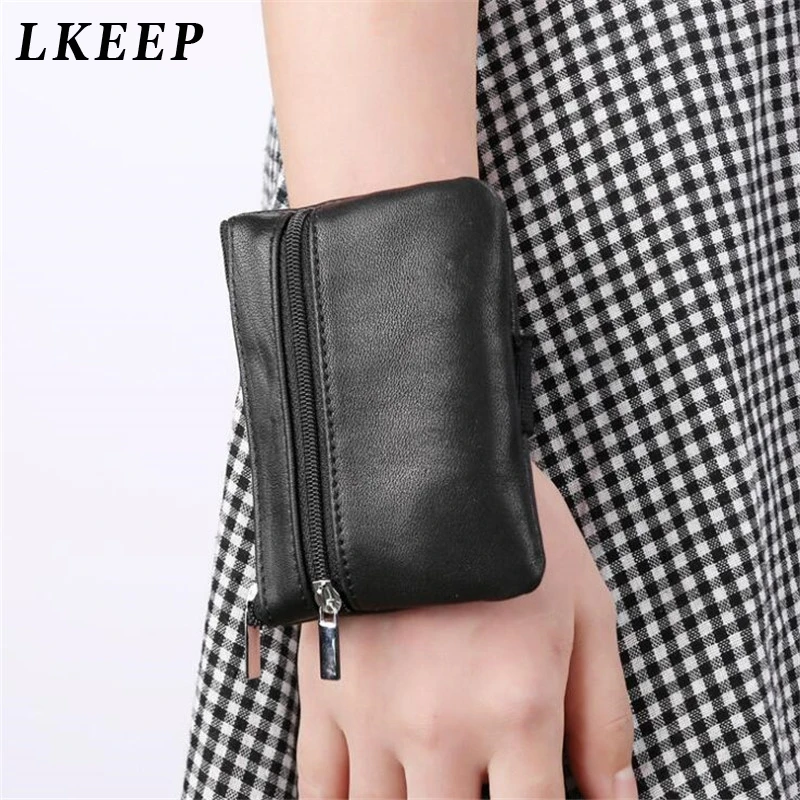 

2019 Fashion Pu Leather Cheap Coin Purse Women Men Small Mini Wrist Wallet Bags Change Little Key Credit Card Holder Business