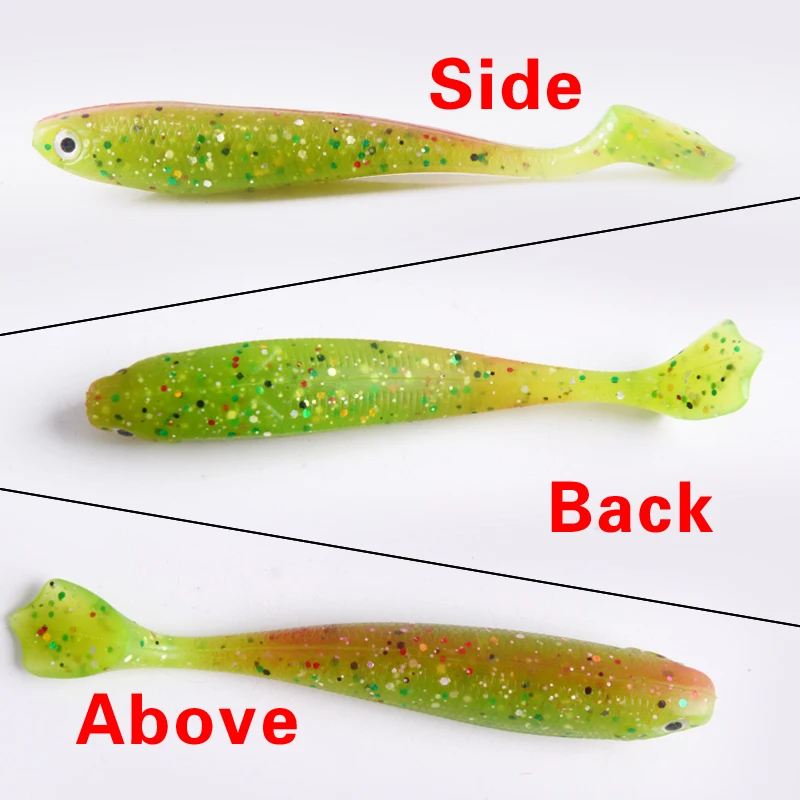 3Pcs/lot Fishing lures 6.2g 9.5cm Soft Worm Lure 3D eyes multiple Colour silicone Artificial Fake Bait fishing wobblers Pesca