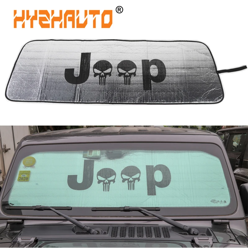 Automotivo para Jeep Protetora de Raios 1997-2020 + Janela de Viseira de Carro Hyzhauto Sombra Para-brisa Frontal Wrangler tj jk jl uv Tampa 4 wrangler tj jk jl 1997-2018 +, janela