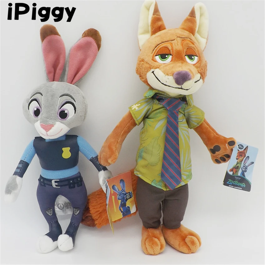 

Hot Sale About 30cm Zootopia Nick Wilde Judy Hopps Cartoon Movie Dolls Toys Gifts For Kids Foxy Toys Poppy Troll