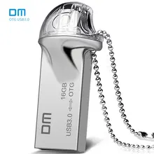 Free shipping DM PD016 16GB 32GB 64GB USB3.0 with double connector used for OTG smart phone and computer 100% waterproof