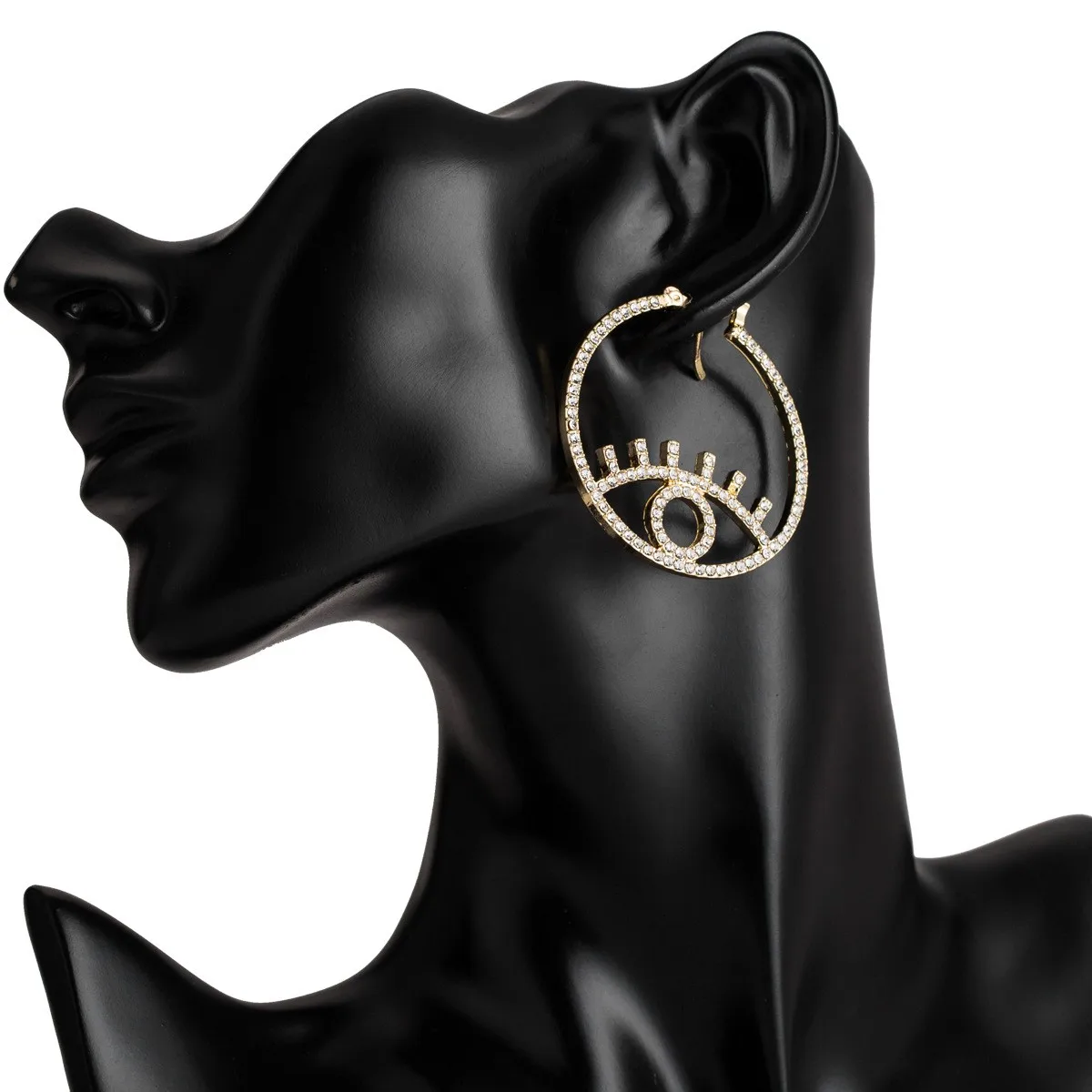 2019 Cheap Acrylic Eye Loop Earrings Clip On Hoop Round Chandbali Circle Earring For Women
