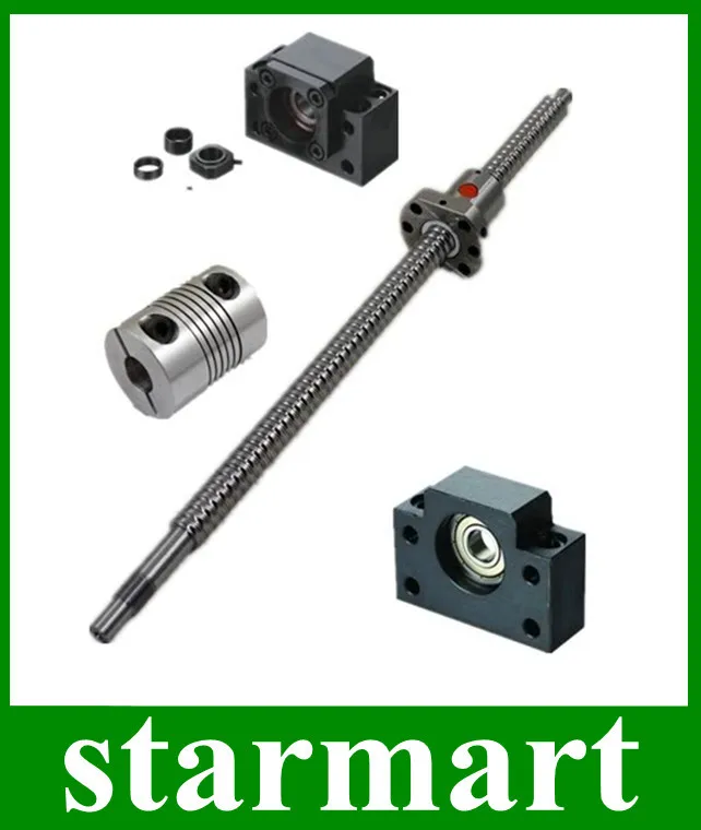 

1pcs Rolled Ball screw 1605-L750mm-C7+BK12 BF12 +1pcs 6.35*10mm coupler for CNC