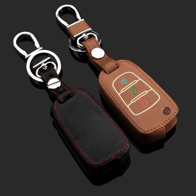 3 Button Luminous Leather Keychain Pouch For Great Wall Hover H6 H2 H5