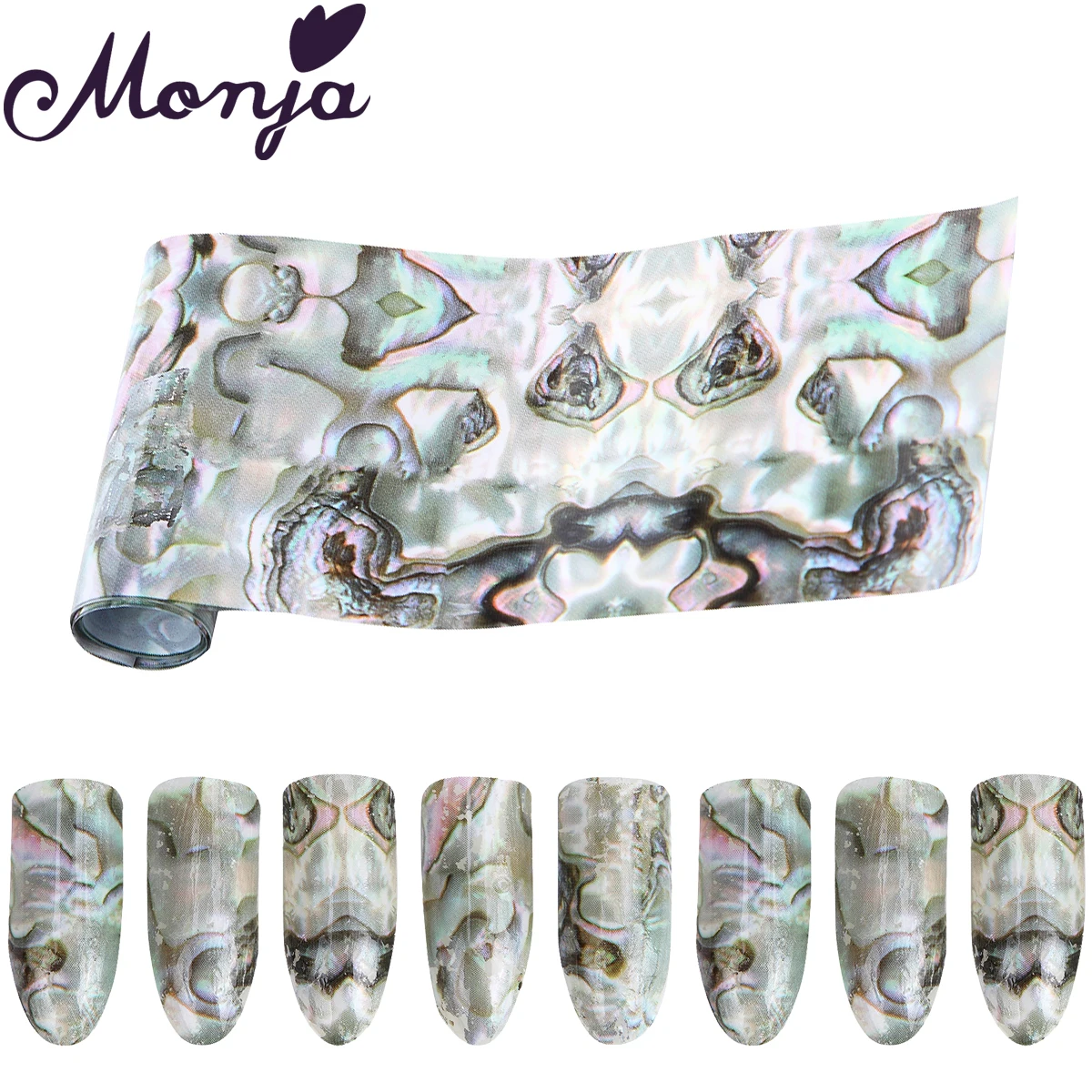 Наклейка Monja 4*100 см для дизайна ногтей в виде морской ракушки|transfer sticker|nail artglue transfer
